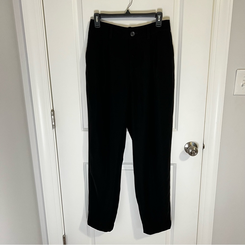 Vince Women’s High Waisted Black Pleated Trouser Size 6 Business Casual